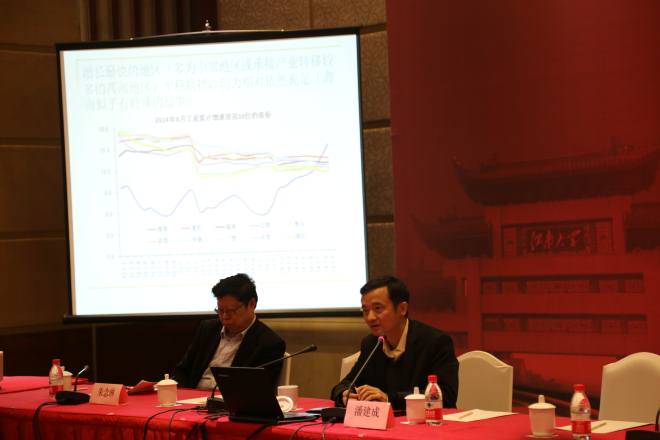 国家统计局中国经济景气中心副主任潘建成做报告