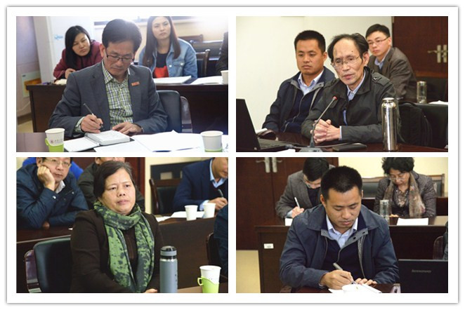 商学院工商管理一级博士点培育学科四个方向带头人滕乐法、吴林海、谢玉梅、浦徐进分别作汇报