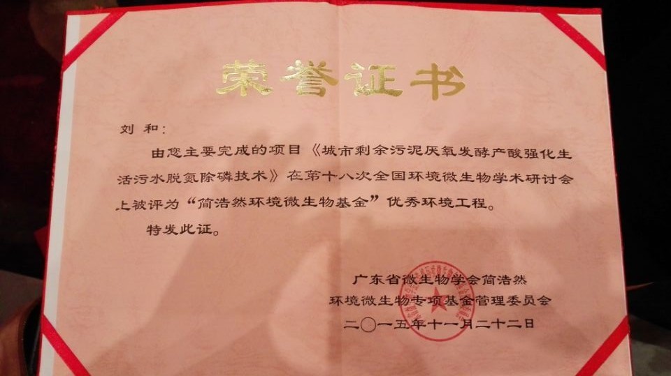 获奖证书