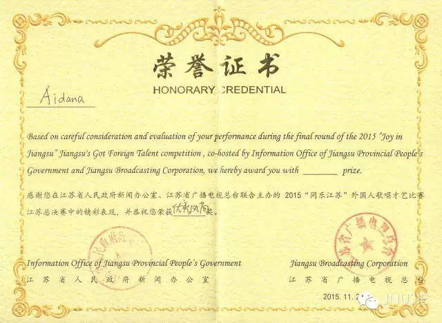 爱达娜优秀风尚奖