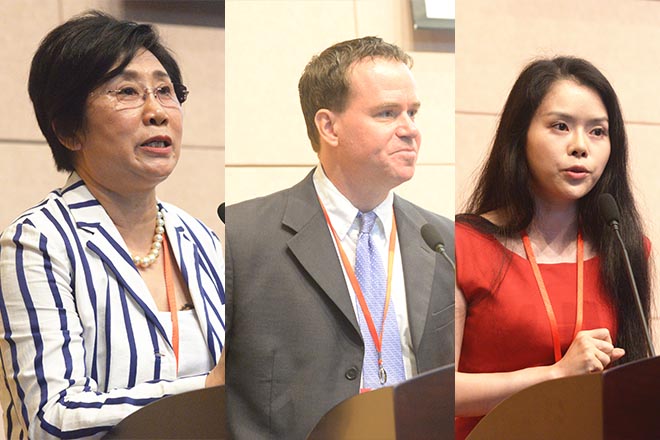 江苏利安达集团董事长黄丽泰女士、加拿大西安大略大学Mark Cleveland博士、浙江大学周欣悦教授做主题演讲