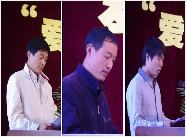 场馆中心吴业光、宿舍管理中心陈建农、饮食服务中心祝振霏作工作交流