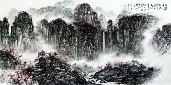 刘观庆教授作品：《小龙湫秋色图》
